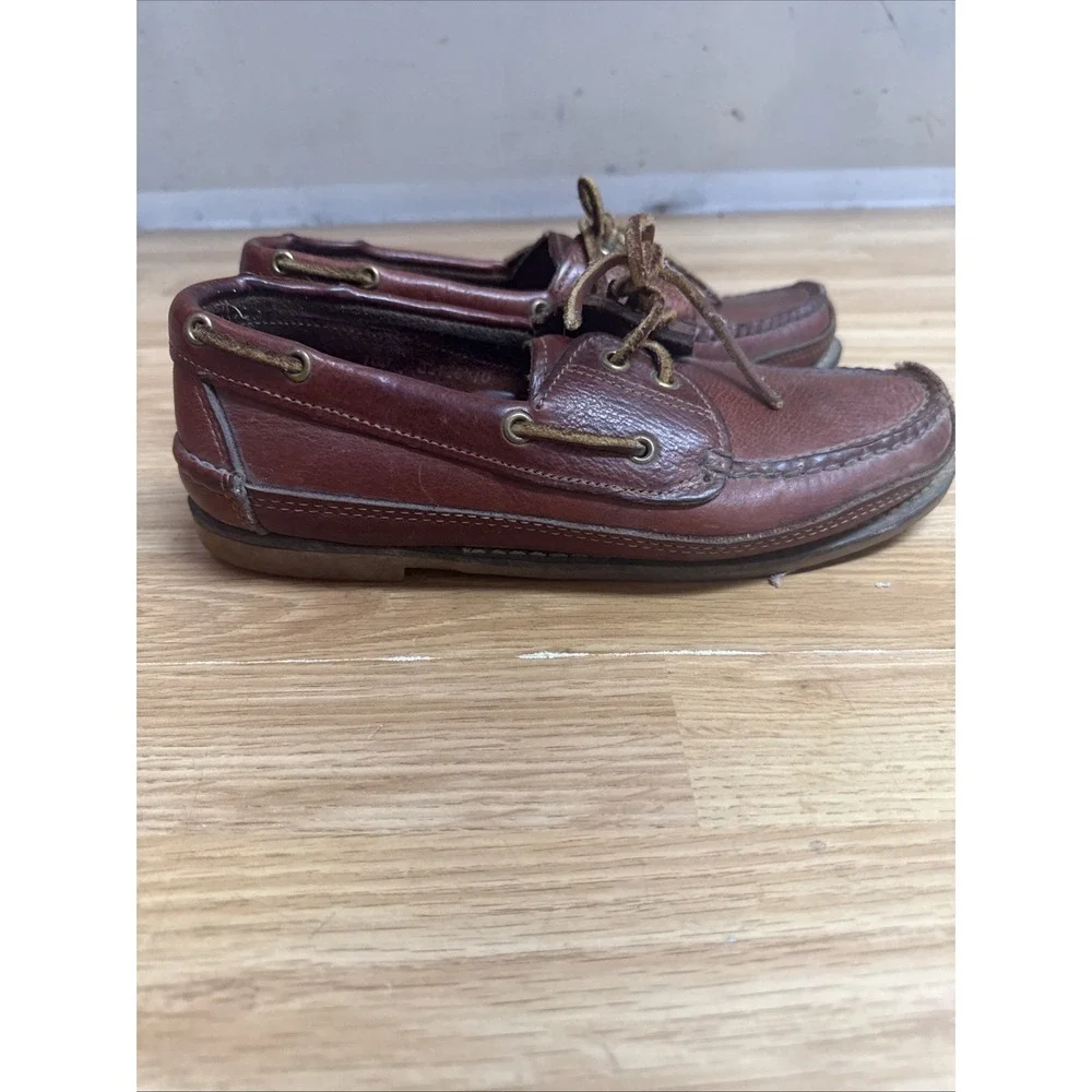 Vintage Orvis Gokey Handmade Leather Boat Shoes Moc Toe Men US 10D